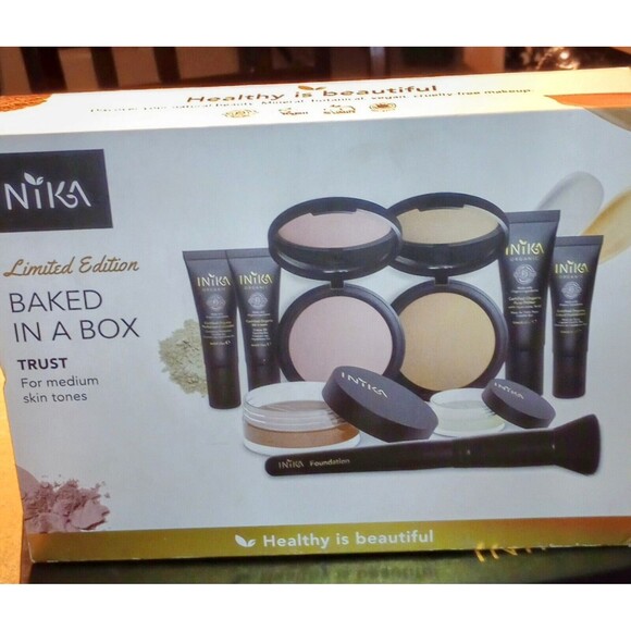 INIKA Organic Baked Mineral In A Box For Medium Skin Type, Fast Shipping. 8pc. - Picture 1 of 4